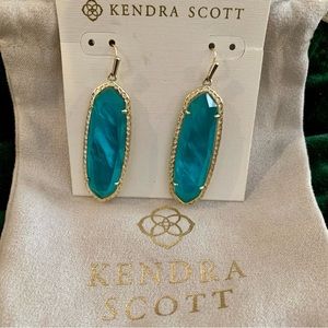 Kendra Scott Layla Earrings gold plated with teal stone